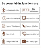 Wooden Bluetooth Speaker Portable Wireless Subwoofer Clock Soundbox Home Computer Echo Wall Soundbar HiFi Stereo TF AUX U Disk Lootquake LLC