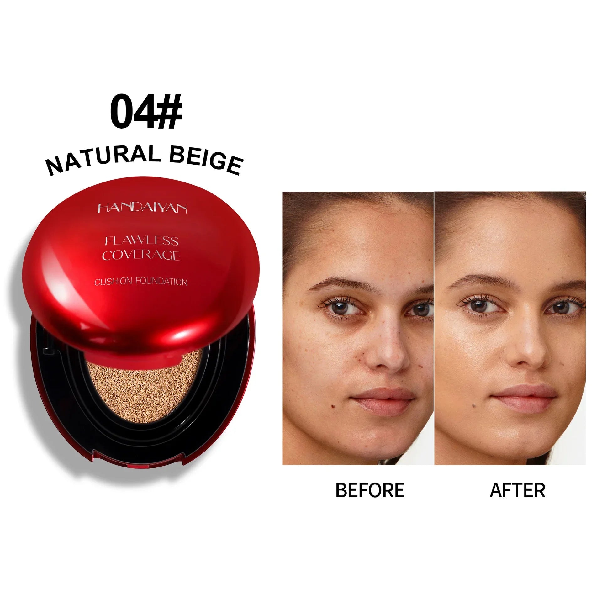 Red Shell Air Cushion Foundation Concealer Long Lasting Non-Stick Foundation