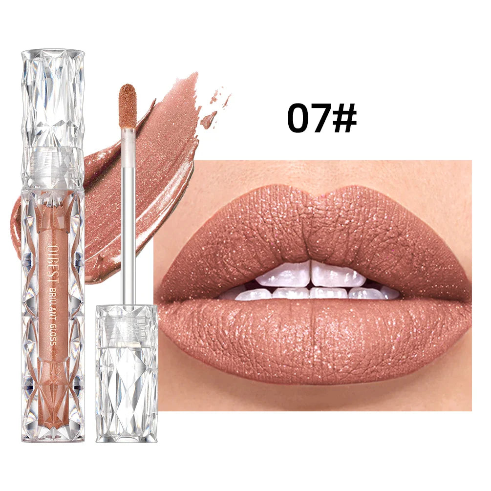 QIBEST Waterproof Diamond Shimmer Glitter Lipgloss Matte Liquid Lipstick Shiny Pearl Lip Glaze Long Lasting LipTint Women Makeup Lootquake LLC