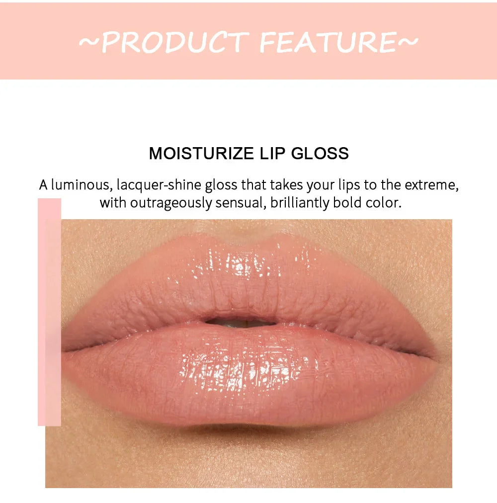 Mirror Lipgloss Moisturizing Sexy Lips Plumper Long Lasting Red Lip Gloss Tint Makeup Jelly Lip Glaze Cosmetics Lip Oil Lootquake LLC