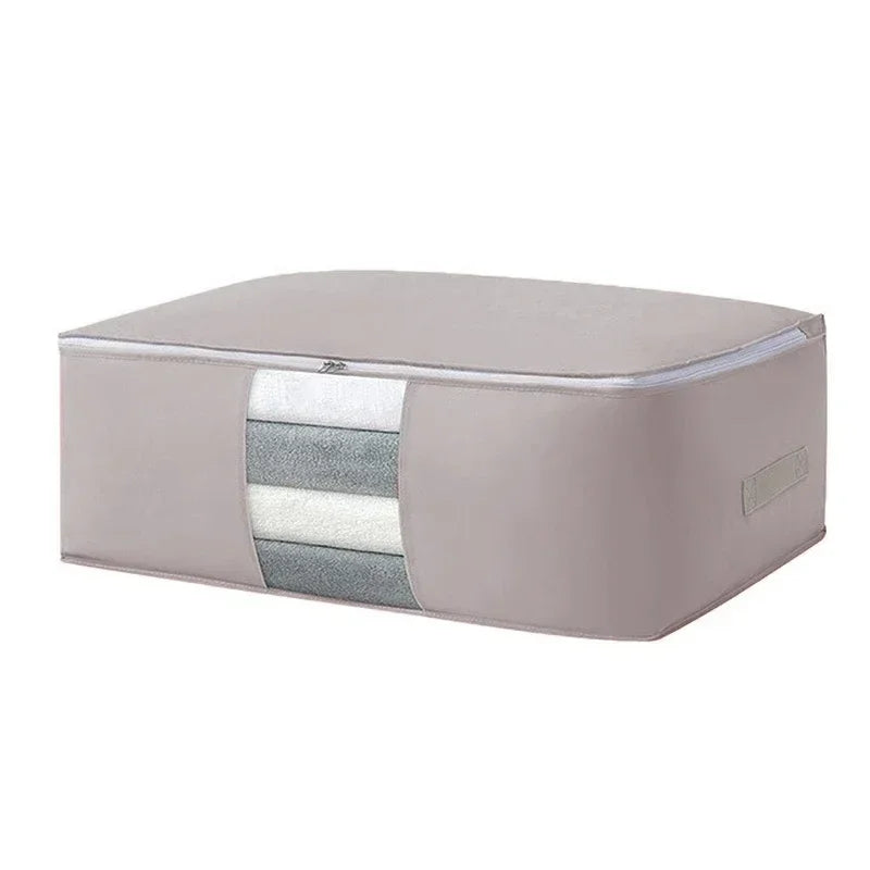 Foldable Storage Bag Non-Woven Clothing Organizer Wardrobe Closet Clothes Organizer Pillow Quilt Blanket Home Storage Bags Lootquake LLC