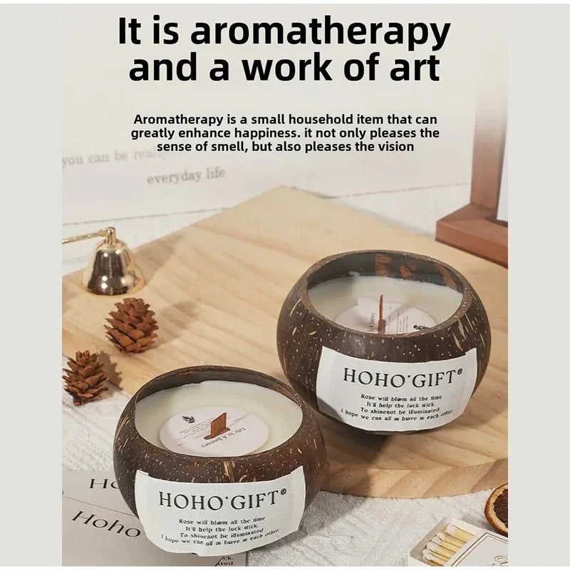 Coconut Husk Scented Candles Niche Advanced Fragrance Atmosphere Candle Bedroom Fragrance Decor Creative Souvenir Birthday Gift Lootquake LLC