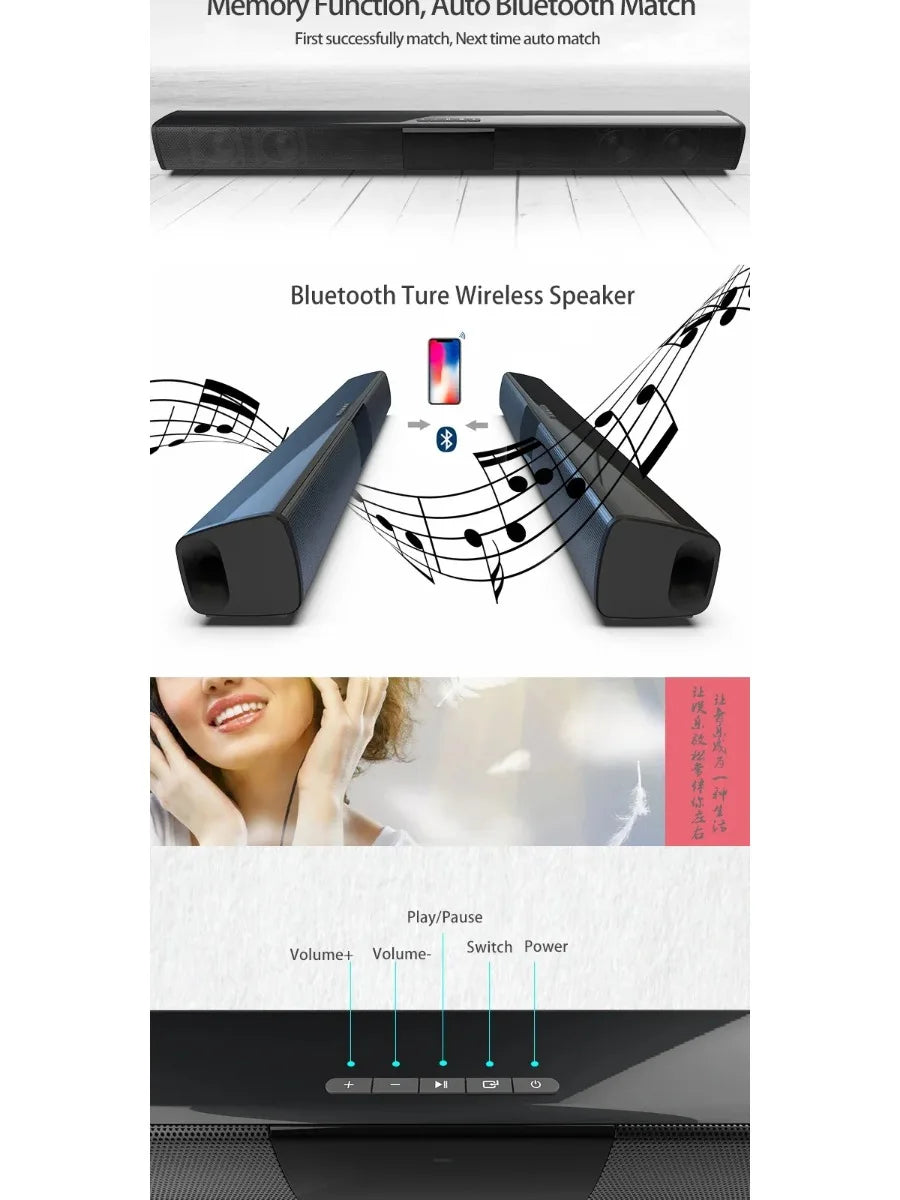 Powerful Wireless Bluetooth Speaker for Home Theater Computer TV Car Sound Box Soundbar Heavy Bass Subwoofer Radio caixa de som Lootquake LLC