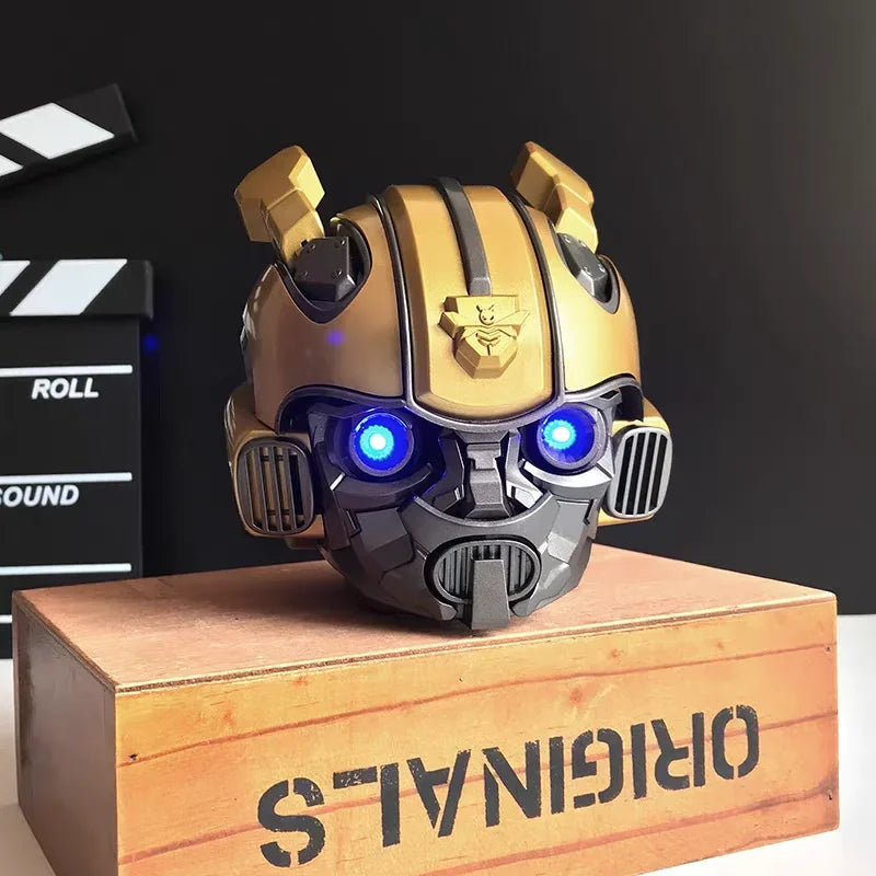Original Transformers Bluetooth Speakers Bumblebee Head Bluetooth Speakerdual Speakersled Light Heavy Basssuitable,Tf, Fm Radio Lootquake LLC