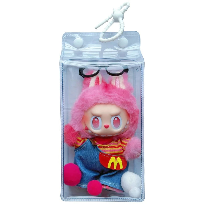 Labubu Fully Transparent Square Walking Bag Labubu Sitting Posture Protective Cover Labubu Protective Cover Display Bag Fashion Lootquake LLC