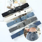 Buckle-Free Invisible Elastic Belt Adjustable Stretch Waist Band for Women Men Jean Pants Dress No Buckle Easy to Wear