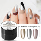 BORN PRETTY Metallic Painting Gel Gold Silver Mirror Effect Nail Polish Super Bright Drawing Line French Nail UV Painting Varnis Lootquake LLC