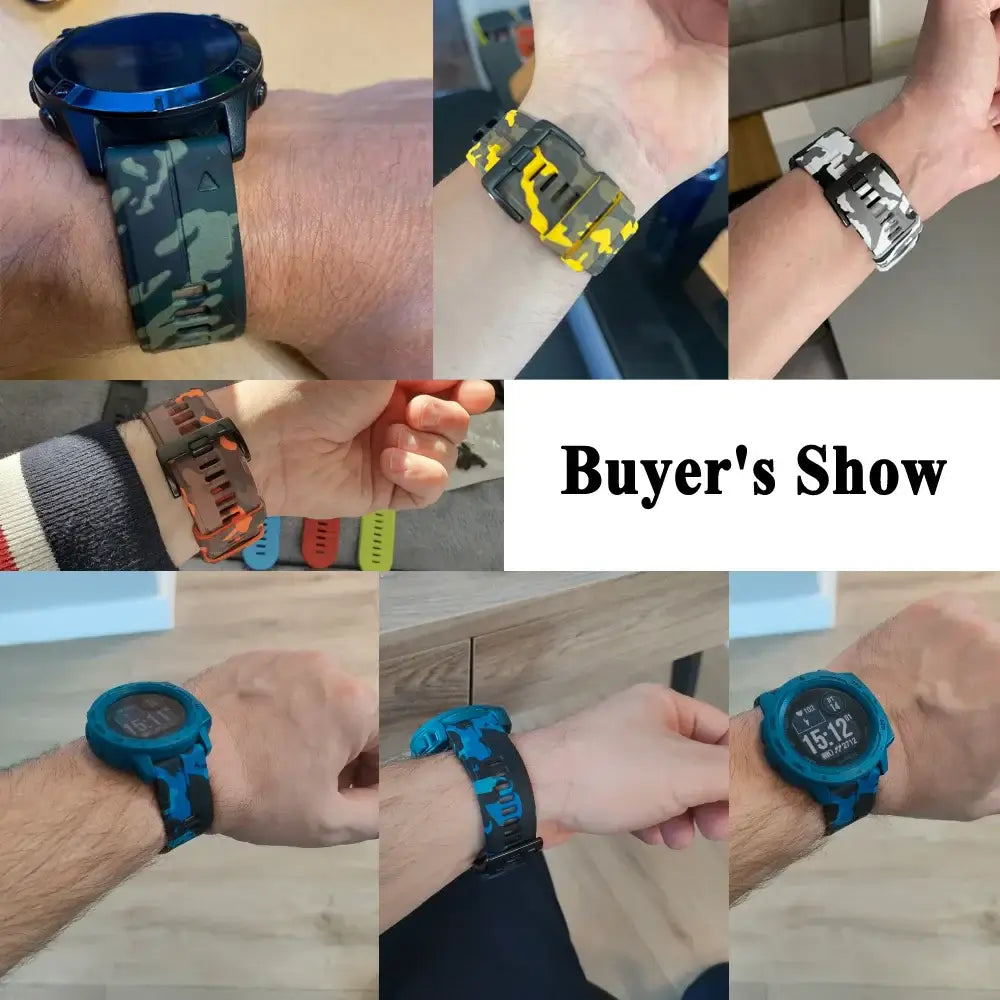 Garmin Silicone Camo Strap - Durable Stylish Design - SJB-DIAMOND ELITES