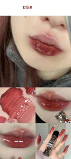 Dark Red Brown Mirror Lip Glaze Water Light Moisturizing Non-stick Cup Highly Pigmented Red Liquid Lipstick Lips Makeup Cosmetic Lootquake LLC