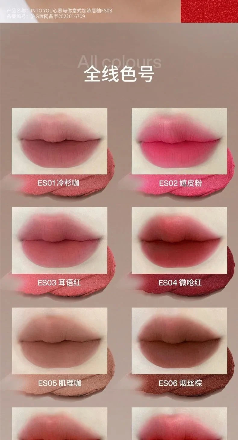 INTOYOU Matte Lipstick Longlasting Lip Clay Velvet Waterproof Lip Gloss Non-sumdge Non-stuicky Lip Stain Espresso Lips Makeup