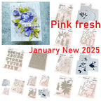 February 2025 New pink Floral Field Metal Cutting Dies Stamp Stencil Hot Foil Set DIY fresh Scrapbook Card Handmade Embossing Lootquake LLC
