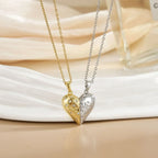 LATS New Stainless Steel Magnetic Sun Moon Couple Necklace Fashion Chain for Men and Women Good Friend Gifts Trend Jewelry