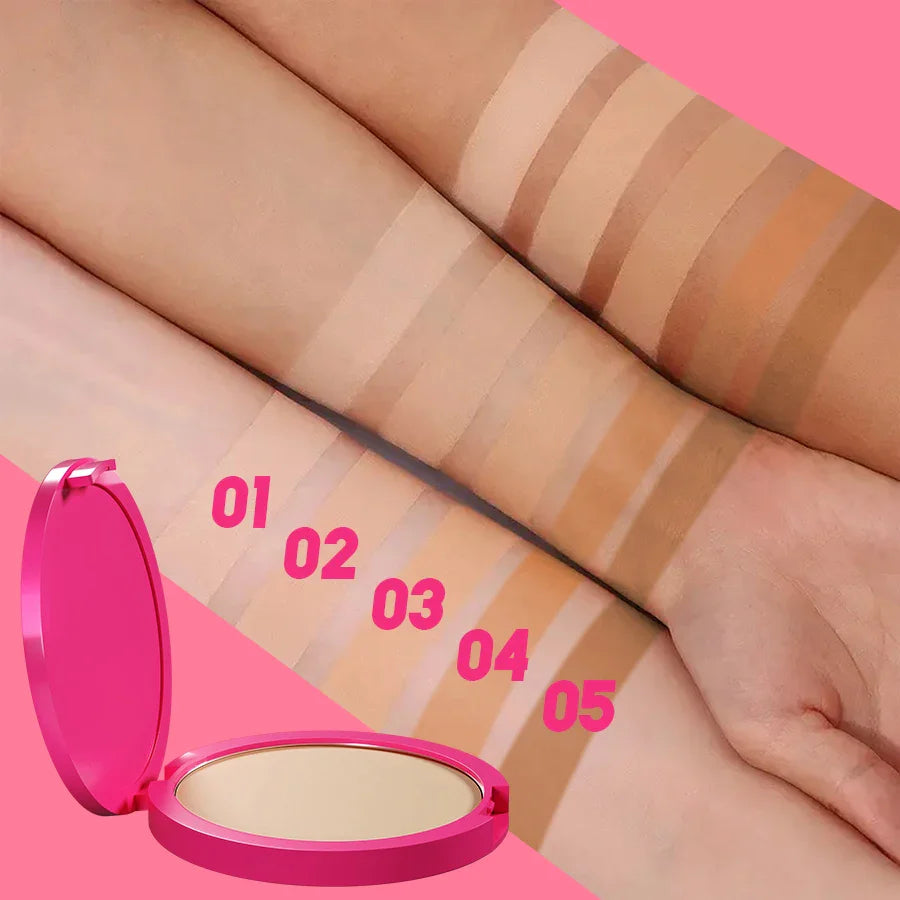 Natural Matte Pressed Powder Oil Control Brighten Whitening Face Base Foundation Compact Concealer Makeup Cosmetics Lootquake LLC