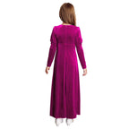 Girls Velvet Medieval Princess Dress Long Sleeve Renaissance Retro Robe Ancient Roman Long Dress for Halloween Carnival Party