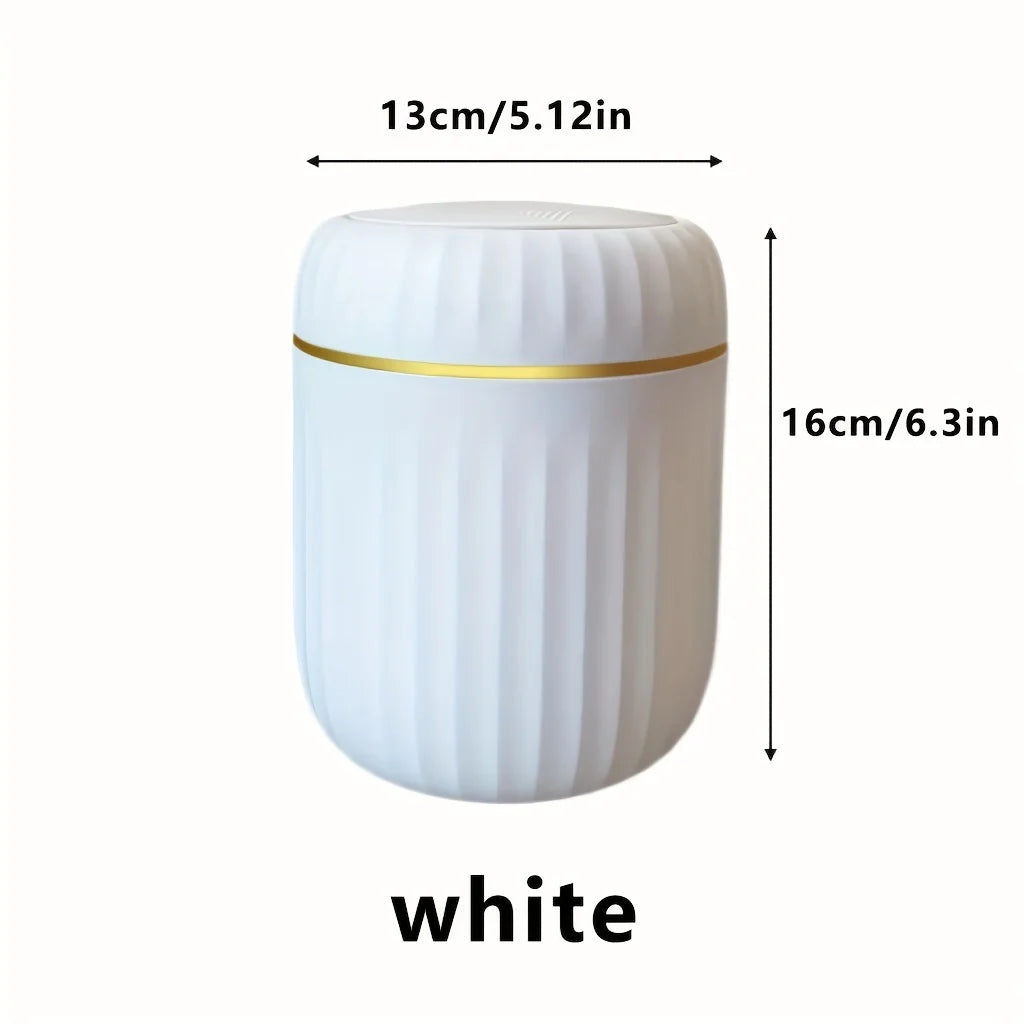 Elegant ultra large capacity mini trash bin with lid, stylish white and gold desktop trash bin suitable for home,office, bedroom Lootquake LLC