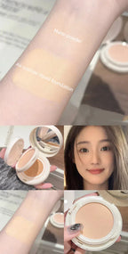 Matte Face Pressed Powder Oil Control Natural Full Coverage Moisturizing Whitening Foundation Cream Base Makeup 2 In 1 Cosmetic Lootquake LLC