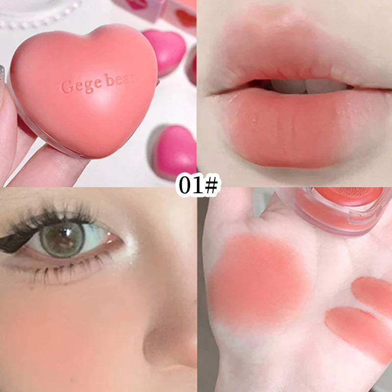 Gegebear Heart-Shaped Lip and Cheek Balm — Fine-Milled, Soft Matte Finish with Delicate Pink Tones for a Blushing Look Lootquake LLC