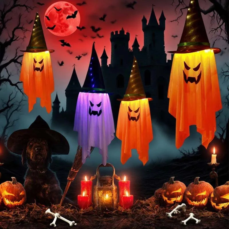 Halloween Light-Up Pumpkin Wizard Hanging Decoration for Kids Dress-Up Spooky Party Props European Window Display Holiday Decor Lootquake LLC