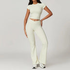 Women's 2-Piece Yoga Set: Crop Top & Leggings THRIXINE
