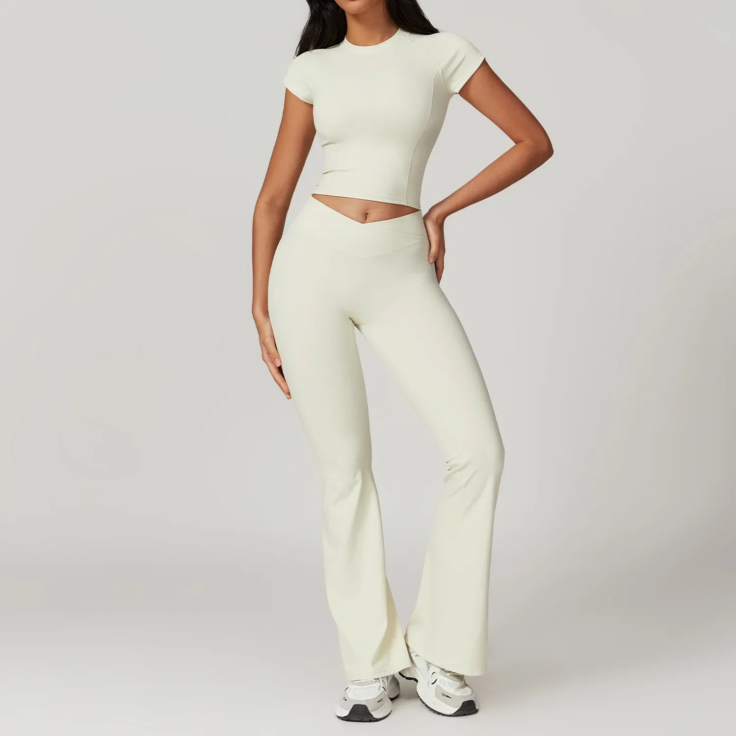Women's 2-Piece Yoga Set: Crop Top & Leggings THRIXINE