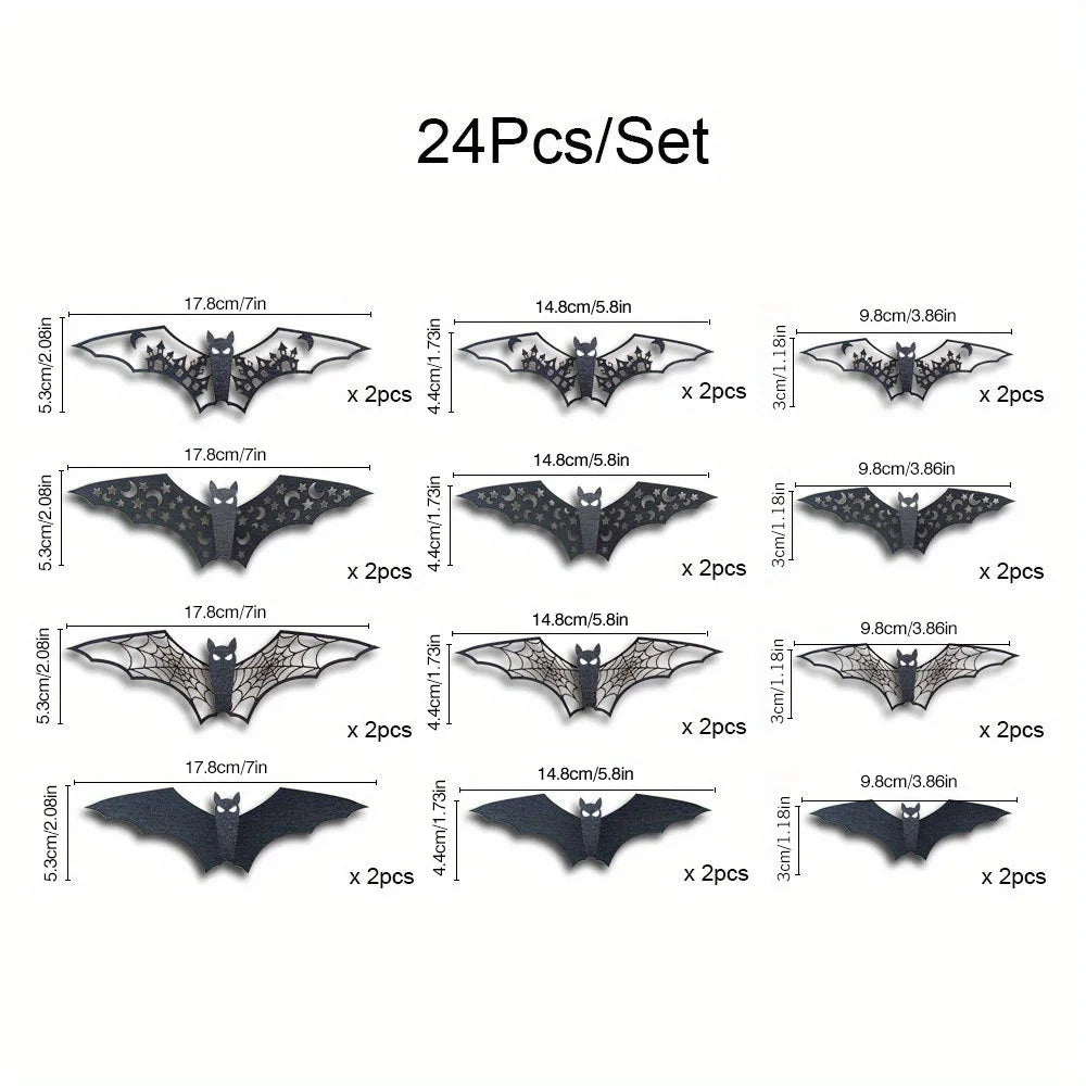 Halloween Bat Decorations for Doorways, Hollow Bat Wall Decorations, 3D Non-adhesive Paper Bat Wall Stickers wall decoration