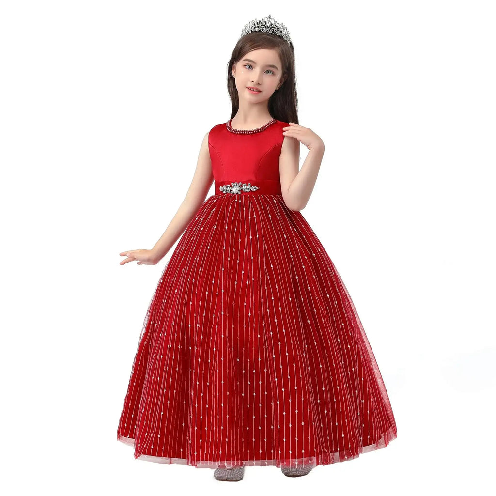 New Princess dress Large children's long dress Girl piano performance dress Festival party dress