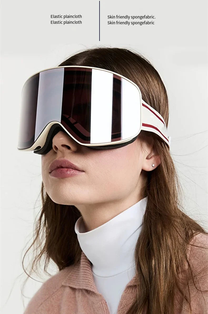 Ski Snowboard Goggles Women Men Skiing Eyewear Mask UV 400 Snow Double Anti-Fog Cylindrical - SJB-DIAMOND ELITES