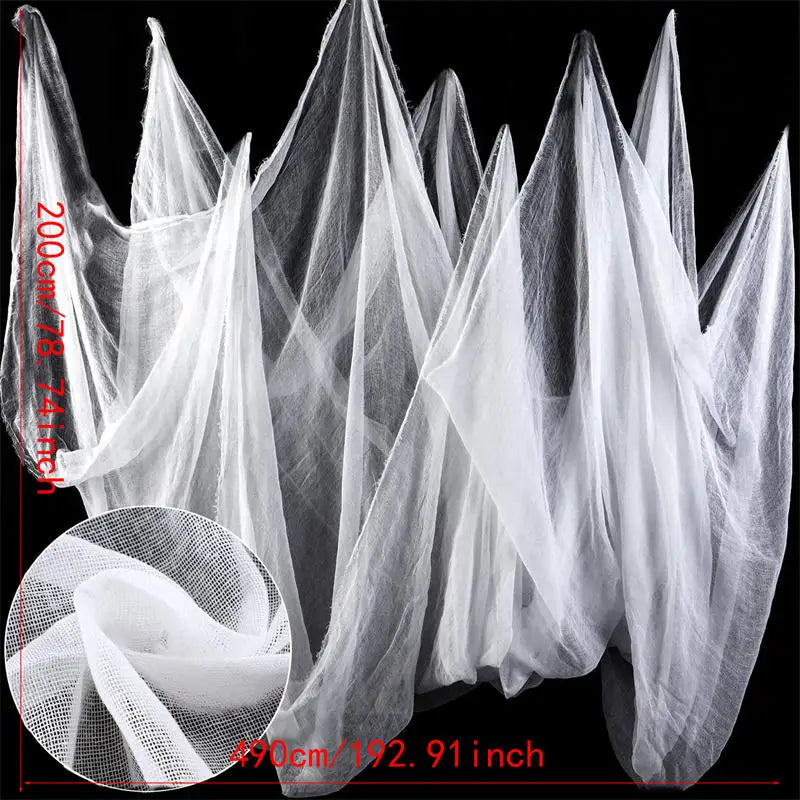Horror Halloween Party Decoration Haunted Houses Doorway Outdoors Decorations White Creepy Cloth Scary Gauze Gothic Props Lootquake LLC