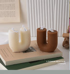 U Shaped Candle Scented Candles Ribbed Aesthetic Home Decorative Candles Smokeless Personalized Candles Guest Gift Lot Lootquake LLC