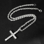 Hip Hop Cross Pendant Necklace Strap 4mm Zircon Tennis Chain Iced Out Sparkling Necklace Men Women Punk Jewelry Fashion Gift Lootquake LLC