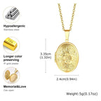 Vnox Stainless Steel Heart Locket Necklace Pendant with Photo Frame, Elegant Gold Plated Design Womens Gift