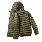 Lightweight Down Cotton Coat Men's Winter Cropped Jacket Stand Collar Hooded Outerwear