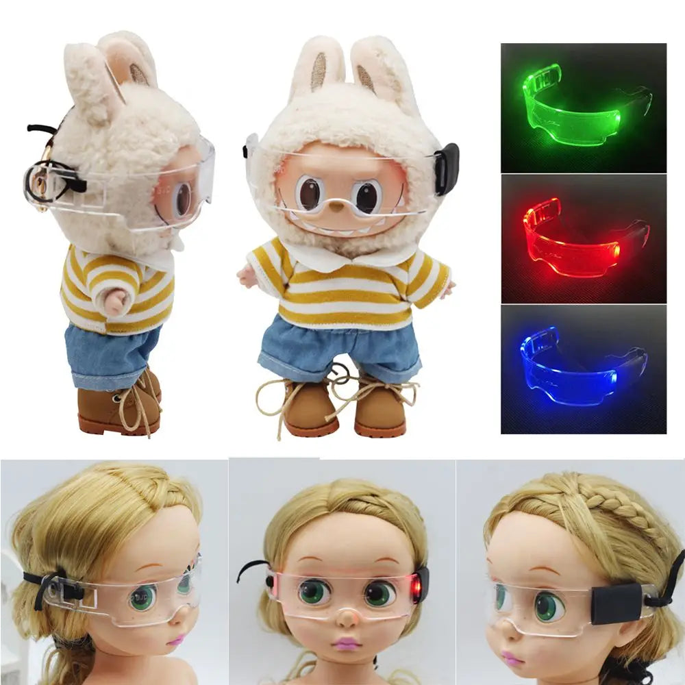 Labubu LED Punk Glasses Labubu Doll 3-color Luminous Glasses Cool Night Light Future Technology Glasses Mini Edition Lootquake LLC