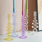Glass Candle Holders Nordic Decor Taper Candle Holder Candlesticks for Home Wedding Room Decoration Party Vase Home Decor Pi-Mart