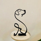 Wrought Iron Handicraft Bulldog Dachshund Labrador Abstract Dog Ornament Modern Animal Sculpture Simple Statue Art Figurine Lootquake LLC