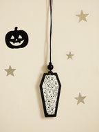 Halloween Wooden Coffin Hanging Decoration, Cute Ghost Decor Pendant, Car Rearview Mirror Ornament, Ideal Gift for Home & Party Lootquake LLC