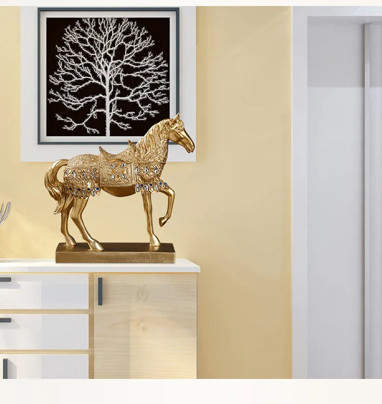 Resin Horse Sculpture, Animal Statue, European Style, Souvenir Gift, Living Room, Office, Study, Desktop Decoration, Gifts