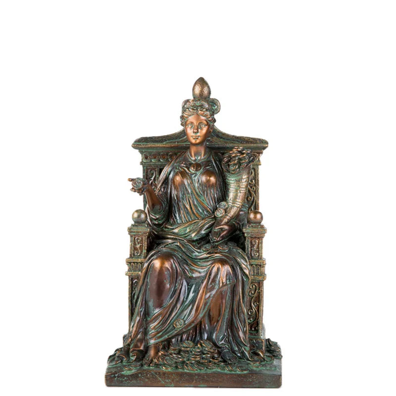 In Stock Fortuna Scuplture Statue of Tyche Greek Mythology Lucky Wealth Figurines Antique Ornament Home Decor Office Lootquake LLC