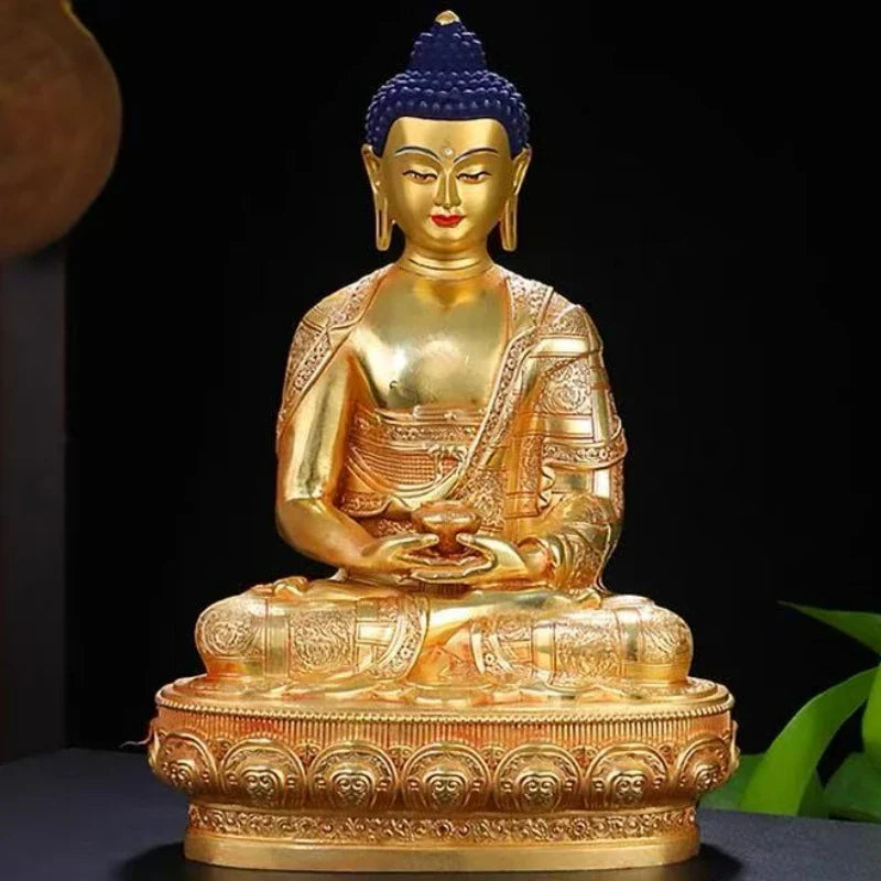 Amitabha Buddha Statue Buddhist Item,Backlight Brass Exquisite Nepal Tantric Altars Home Decorative Amitabha Buddha Figurine Lootquake LLC