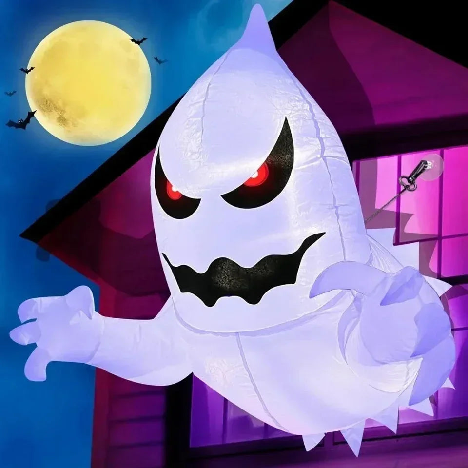 Spooky Halloween Inflatable White Ghost Outdoor Decoration Light Up Scary Decor for Garden Party Indoor Yard unique Party Lootquake LLC