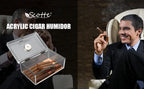 Scotte Cigar Case Humidors Acrylic Cigar Box Hygrometer Humidifier Hold 20 Cigars Include Cigar Cutters Cigar Punch Accessories Lootquake LLC