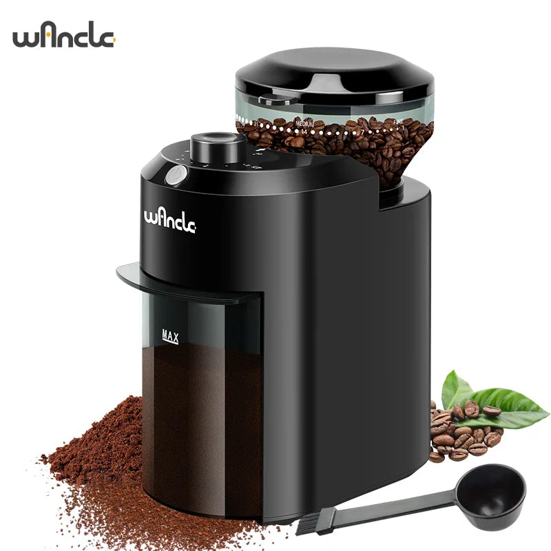 Wancle Electric Burr Coffee Grinder Adjustable Burr Mill Conical Coffee Bean Grinding with 28 Precise Grind Setting 220V/120V Pi-Mart