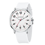 Women's Pink Silicone Watch Large Dial Rose Gold Minimal