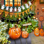 1set Halloween Decoration Banner Bunting Scary Spider Ghost Bat Hanging Garland Pull Flag Pendant For Halloween Party Home Decor Lootquake LLC