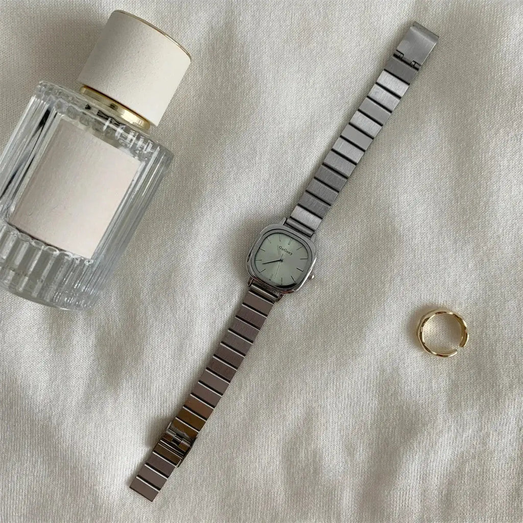2024 Hot Brand Stainless Steel Strap Watch Women Luxury Gift Quartz Wristwatch Student Fashion Simple Square Quartz Watches