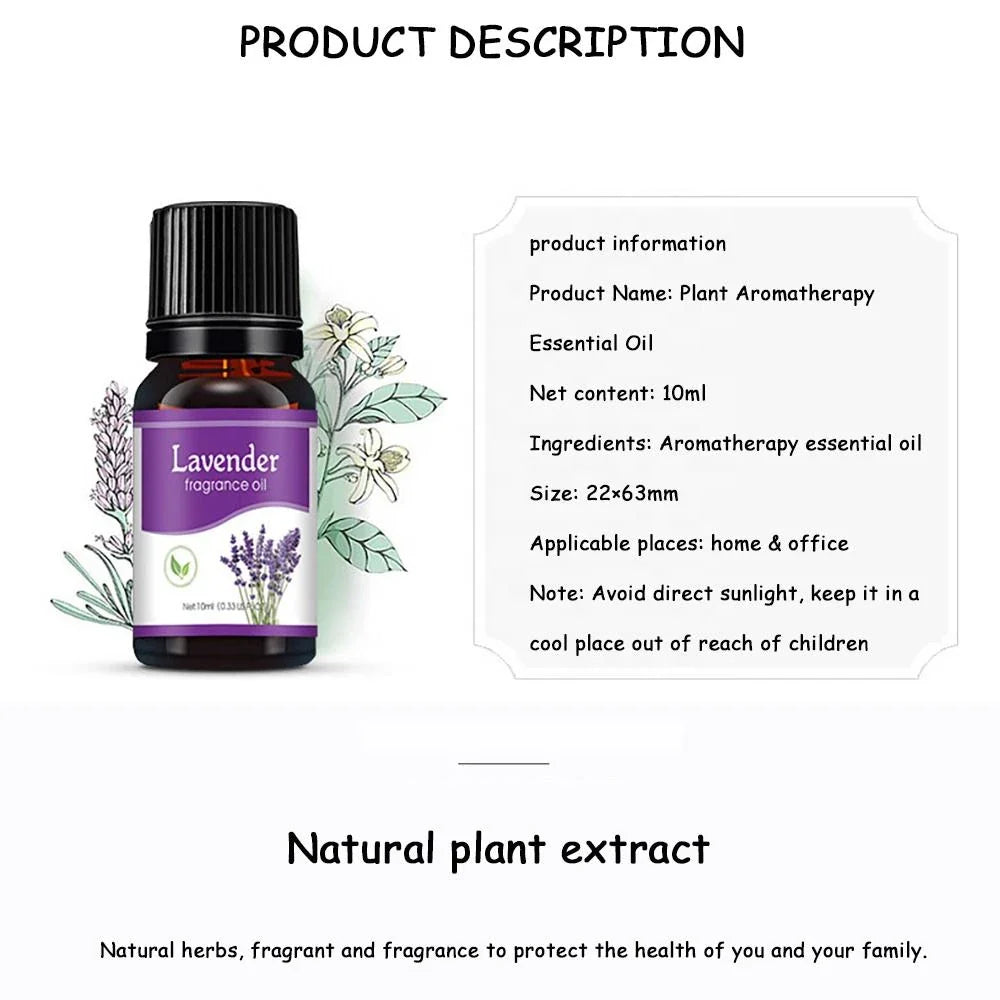 Natural Herb Essential Oils for Aroma Diffuser Air Humidifier Home Water-soluble 10ml Air Freshener Scents Fragrance Oil Perfume Lootquake LLC