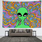 Psychedelic Vertigo Alien Tapestry Wall Hanging Abstract Hippie Tapies Witchcraft Mysterious Bohemian Dormitory Home Decor Lootquake LLC