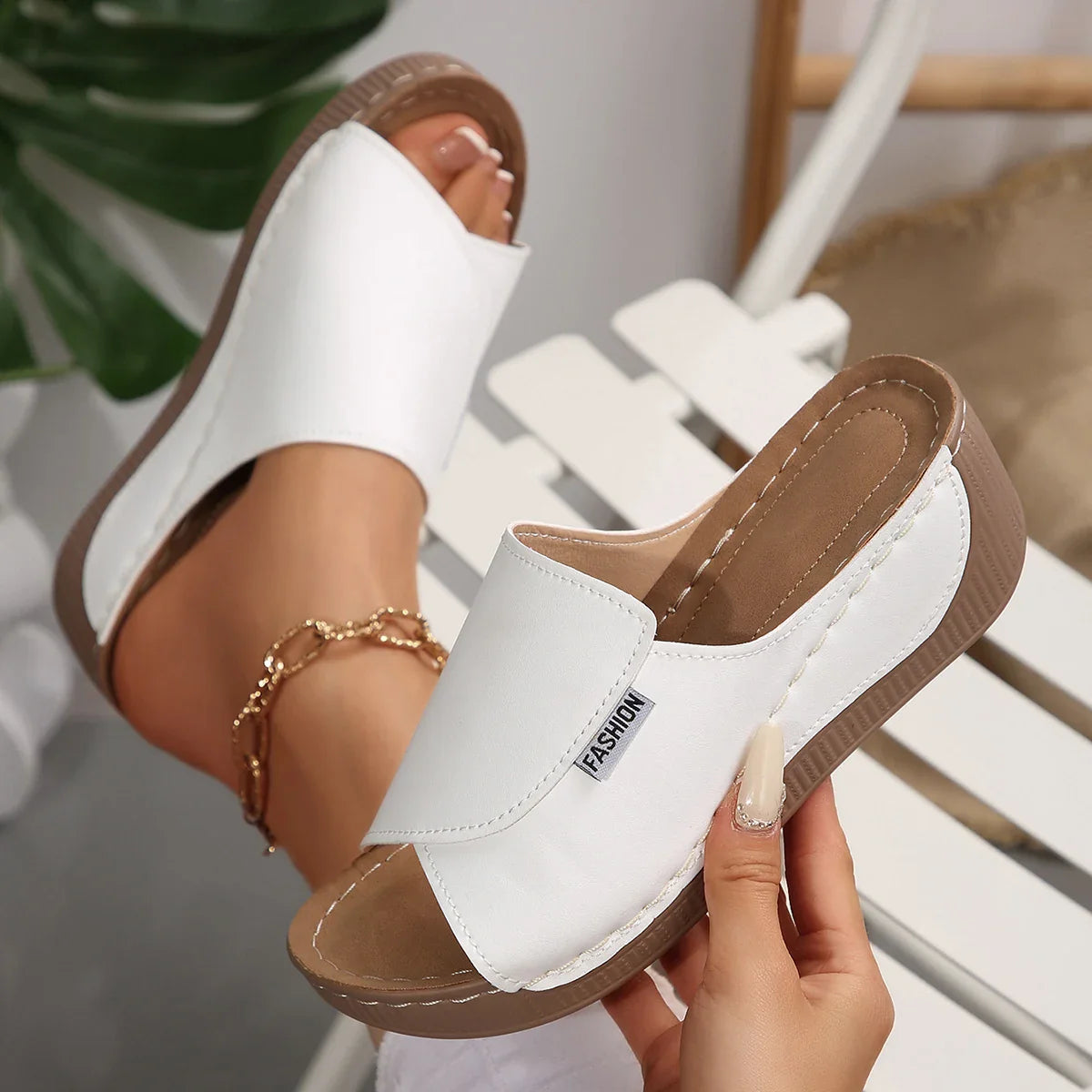 Women Wedge Slippers Summer 2025 New Fashion Slippers Open Toe Breathable Sandals Comfortable Buckle Woman Shoes Slides Women Lootquake LLC