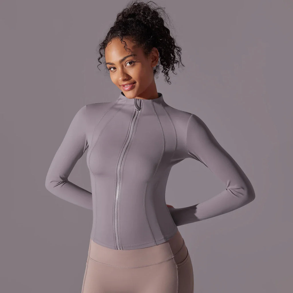 Women's Full Zip Yoga Top With Thumbholes - SJB-DIAMOND ELITES