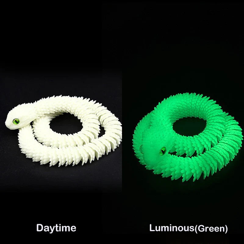 Snake Sculpture Articulated Snake Decor Articulated Animals Figurine with Movable Joints 3D Printed Model Home Desktop Ornament Lootquake LLC